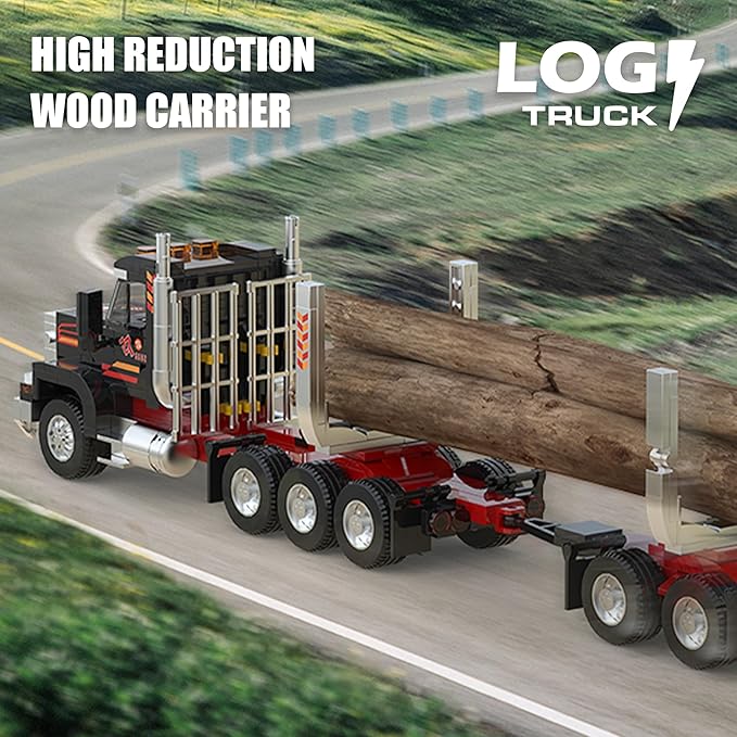 Xbert Logging Trucks Building Block Sets Wood Transport Timber Truck Farm Tractor Trailer Model Vehicles Toys Gift for Boys