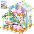 730PCS Pink Cat's House Building Blocks KitDream Villa Architecture STEM Toys Friends Building Set with LED LightUnique Educational Birthday Gift for 14+ GirlsBoys or Adults