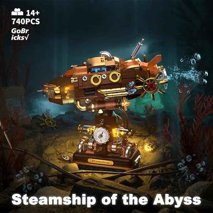 Building Toys Set Deep Sea Steamship Buildings Blocks for Adults Teens 14+ Creative Model Building Kits Birthday Home Office Decoration 740PCS