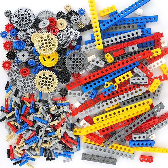 MALEKO Technical Parts Building Blocks Pieces Bulk Gears Beams Pins Liftarms Random EV3 Replacement Accessories Compatible with Major Car Parts