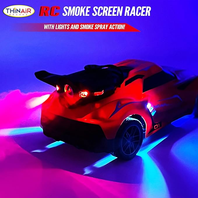 Nature Bound Remote Control Car Smoke Screen Racer 2.4 GHz RC Vehicle with Spraying Mist &amp Light for Kids Sport Racing Hobby Toy for Boys &amp Girls