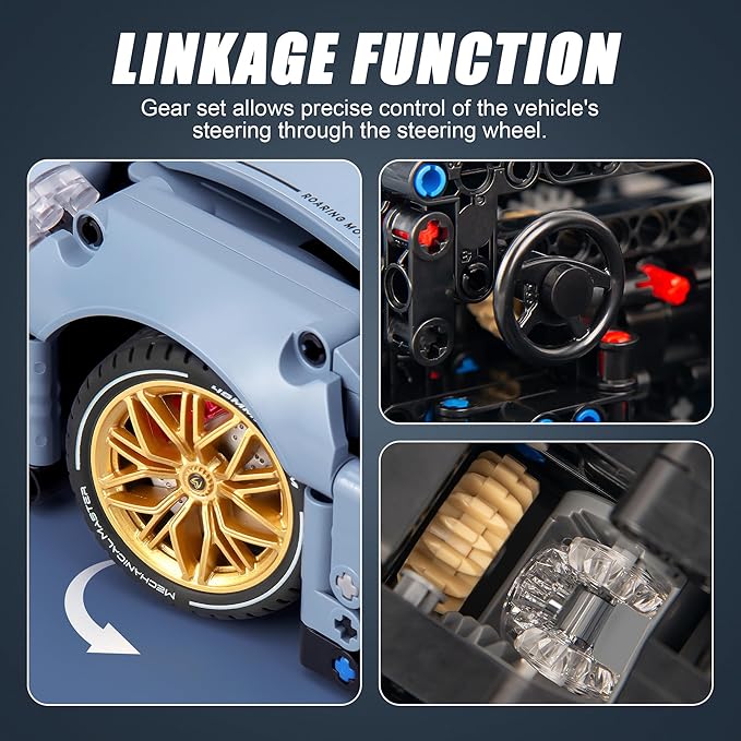 HIGH GODO Technic Car Building Blocks Set for Adults 1465 Pieces 1:14 Super Sports Vehicle Model Building Kits Racing Car Collectible Gifts for Men Teenagers Boys Aged 12+