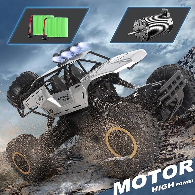 Remote Control Car 1:12 Off Road Truck Metal Shell LED Headlights Offroad Monster RC Truck RC Cars Toys for Boys 4-7 8-12 Year Old Kids Gifts for Kids