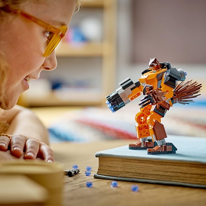 LEGO Marvel Rocket Mech Armor Set 76243 Guardians of The Galaxy Racoon Buildable Action Figure Toy Avengers Collectable Gift Idea for Kids 6 Plus Years Old