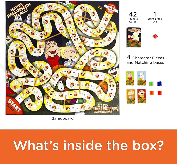 AQUARIUS Peanuts Great Pumpkin Board Game - Peanuts Themed Board Game - Fun Family Holiday Gift for Kids and Adults - Officially Licensed Peanuts Comics and Show Merchandise &amp Collectibles