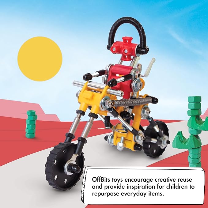 The Off Bits Motorbike Stem Building Toys RiderBit Educational Build Your Own Robot Toy for Kids 8+ Year Old Boys and Girls Stem Toys Engineering Kit Vehicle Construction Steam Easter Gift for Kids