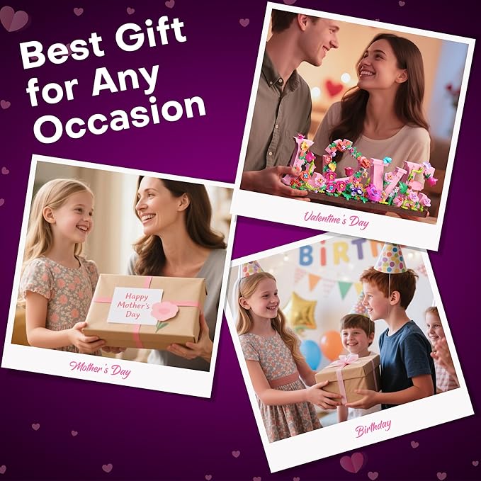 Flower Building Set for Love 791PCS DIY Romantic Floral Brick Kit Graduation Gift School Desk Decor Room Decoration Just Gift for Aged 6+ Kids Girls &amp Adults