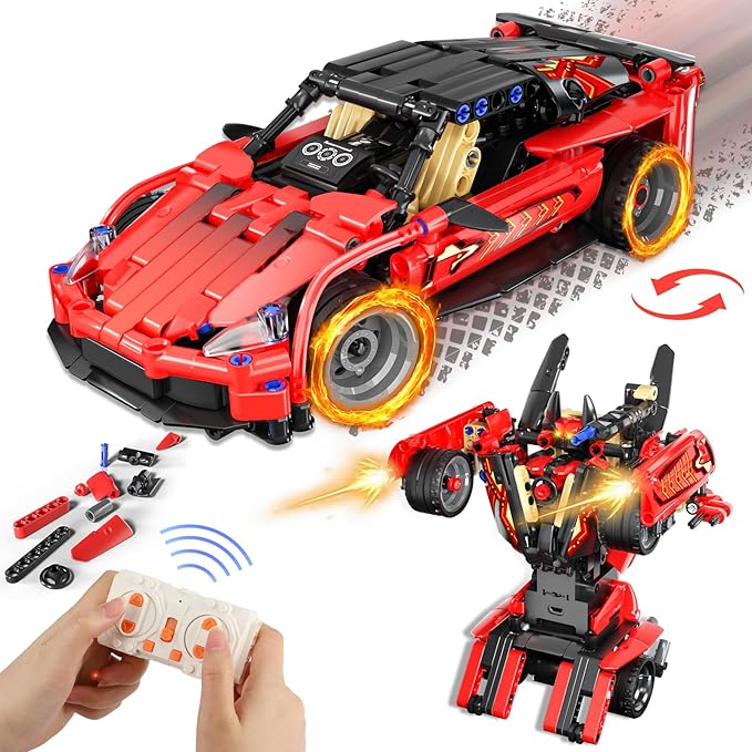 Remote Control Racing Car Building Kit Compatible with Lego STEM Toys for Kids 2 in 1 Model Car Kit 425 PCS Gifts Toys for Age 6-12 Years Old Kids Boys