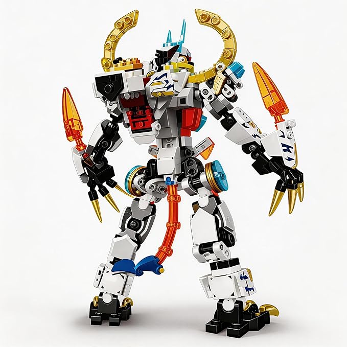Mech Building Blocks Action Figure Toys 2in1 White Tiger Transforming Robot Building Set Converts to Tiger Model for Adults Kids Boys Ages 8+455 Pieces
