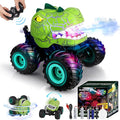 Remote Control Car for Boys Age 4-7 8-12 50min+ Runtime Dinosaur Monster Truck Toy with Spray Light Music Stunts Birthday Gift for Boy 3 4 5 6 7 8 9 10 Year Old