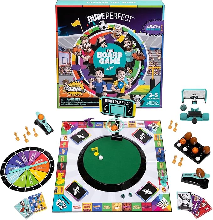 Dude Perfect Board Game with Soccer Add On Action Packed Sports Challenges for Competitive Kids and Families | Perfect for Family Game Night 2 to 5 Players Ages 4 and up