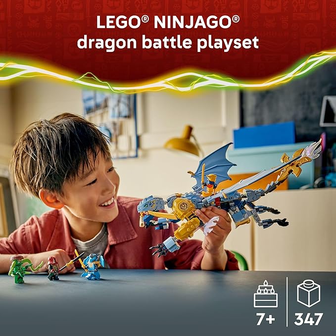 LEGO NINJAGO Ninja Dragon Riyu’s Battle Building Toy for Boys &amp Girls - Ninja Poseable Dragon Toy Playset for Kids Ages 7+ - Includes 4 Minifigures for Pretend Play - Gift Idea for Birthdays - 71