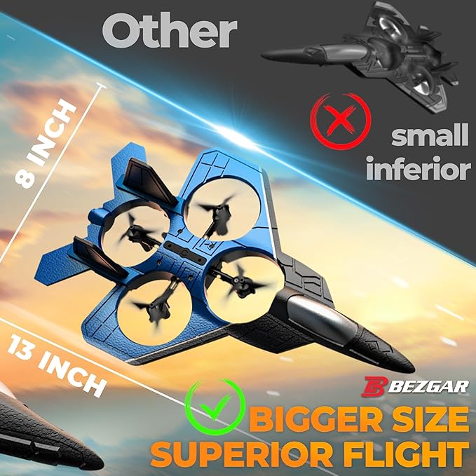 BEZGAR RC Plane丨Mini Drone Remote Control Airplane for Adults &amp Kids 360° Flip Fighter Jet Toys Foam F22 Raptor Stunt Planes with 2 Batterys Airplane Toy Gifts