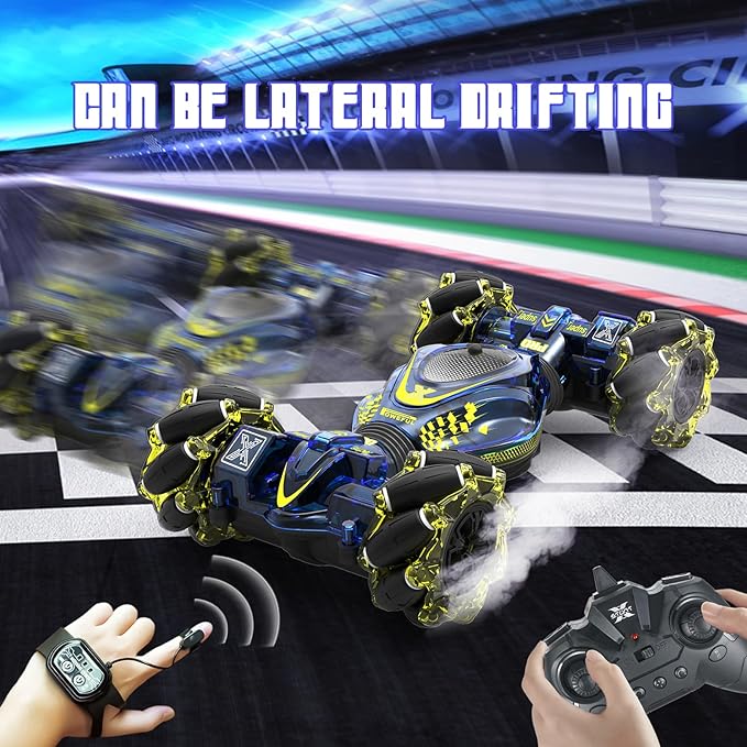 Gesture Sensing RC Stunt Car Toys for Boys Girls 6-12 4WD Drift Hand Controlled Car Offroad 360° Rotation with Lights Music for Kids Age 7 9 10 11 12 Years Old Birthday Xmas Gifts