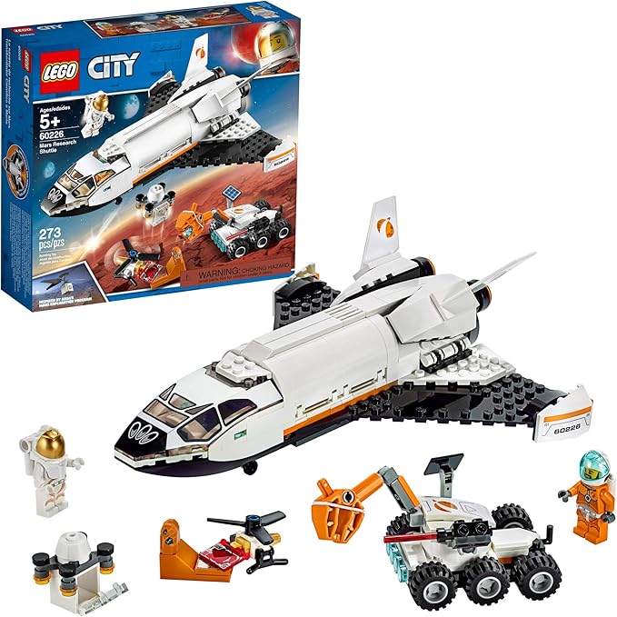 LEGO City Space Mars Research Shuttle 60226 Space Shuttle Toy Building Kit with Mars Rover and Astronaut Minifigures Top STEM Toy for Boys and Girls New 2019 (273 Pieces)