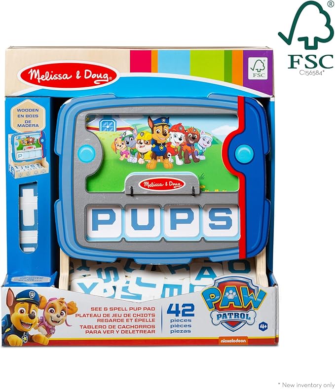 Melissa &amp Doug PAW Patrol Wooden See &amp Spell Pup Pad Game - FSC Certified