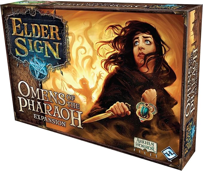 Elder Sign Omens of the Pharaoh Board Game EXPANSION - Egyptian Adventure! Cooperative Horror Mystery Game Ages 14+ 1-8 Players 1-2 Hour Playtime Made by Fantasy Flight Games