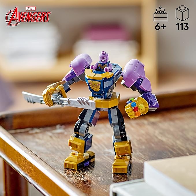 LEGO Marvel Thanos Mech Armor 76242 Avengers Action Figure Set Building Toy with Infinity Gauntlet &amp Stones Collectable Super Hero Gift for Boys and Girls Ages 6 Plus
