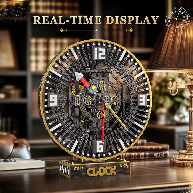 Mould King Cyberpunk Grand Clock Building Blocks Set 3675+ Pcs Real-Time Clock Model Kit with Mechanical Gears App Control Electric Building Model Kit Creative Gift Toys for Adults Teens