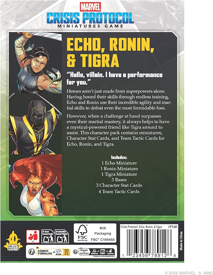Asmodee Marvel: Crisis Protocol Echo Ronin &amp Tigra Character Pack - Agile Martial Artists &amp Mystical Fighter Tabletop Superhero Game Ages 14+ 2 Players 90 Min Playtime