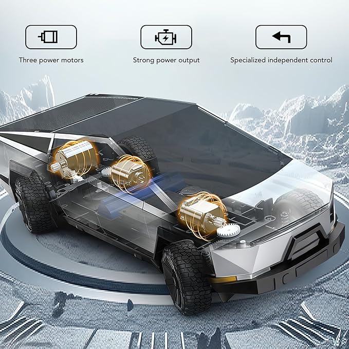 DOUBLE E 1:16 RC Car New Energy Remote Control Monster Truck 4WD RC Vehicle with Lights &amp Sound Christmas Birthday Gift for 6 7 8+ Year Old Boys Girls