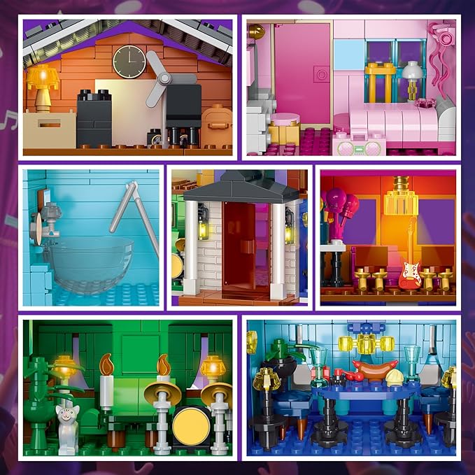 House Building Blocks Toys with Light Compatible with Lego Set Architecture Building Model for Adults Construction Educational Toy Christmas Birthday Gift for Girls Boys Kids 8-12 (1256 PCS)