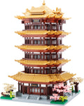 Chinese House Asian Architecture Micro Building Blocks Yellow Crane Tower for Adults - Decorative DIY Gift for Age of 14+