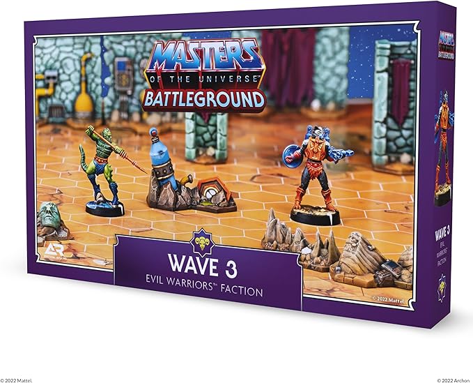 Battleground RPG Expansion Set - Wave 3 Evil Warriors Faction - Includes 2 Character Minis Whiplash and Stinkor Terrain Rules and More - for Ages 14+
