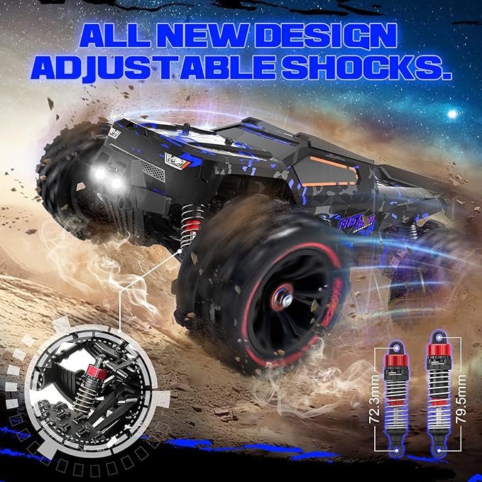 1:14 Scale RC Cars for Adults 60KPH High Speed RC Truggy 4X4 Off-Road Remote Control Truck Waterproof Electric Car with 2S Battery All Terrain RC Vehicle for Snow Sand Beach &amp Rocky Surfaces
