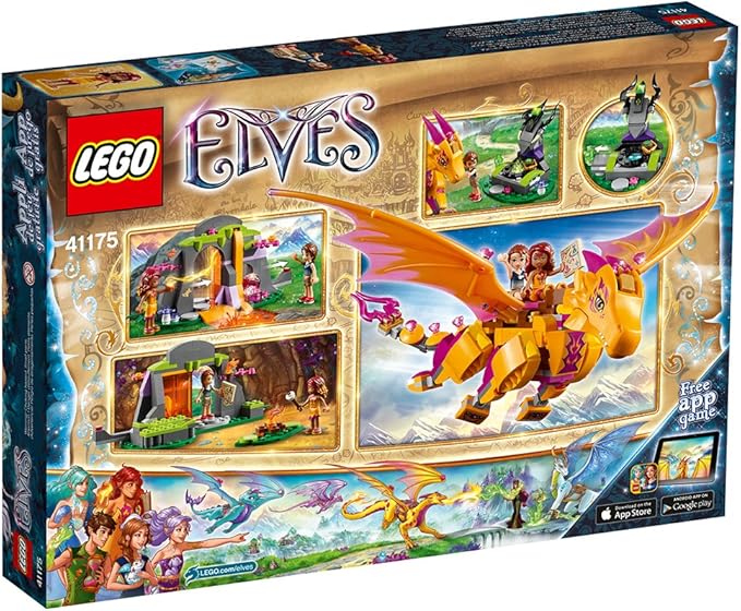 LEGO Elves Fire Dragon's Lava Cave 41175 Creative Play Toy for 8- to 12-Year-Olds