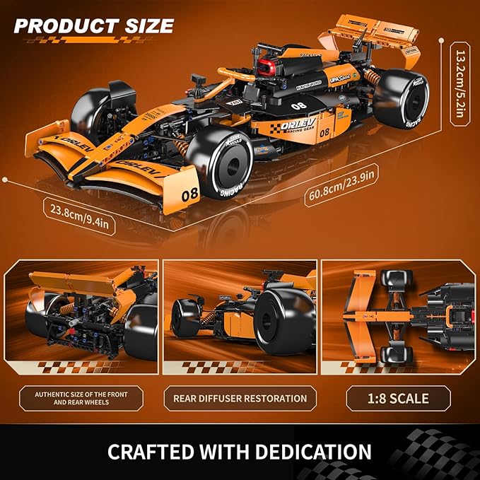 Mould King 13208 Race Car Model Toys MOC Bricks Collectible Sportscar Building Blocks Racing Car Building Kits for Adult Static Version 1480 Pieces