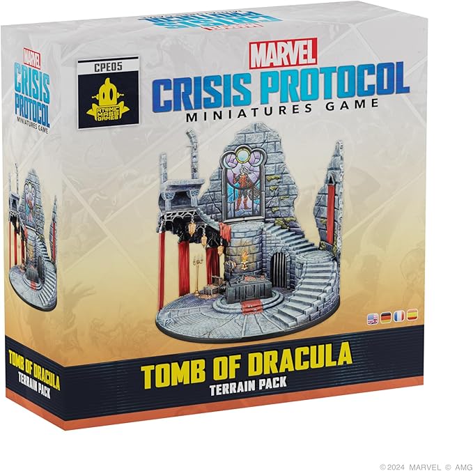 Marvel: Crisis Protocol - Tomb of Dracula Terrain Pack - Iconic Gothic Castle Piece Tabletop Superhero Game Ages 14+ 2 Players 90 Minute Playtime Made by Atomic Mass Games
