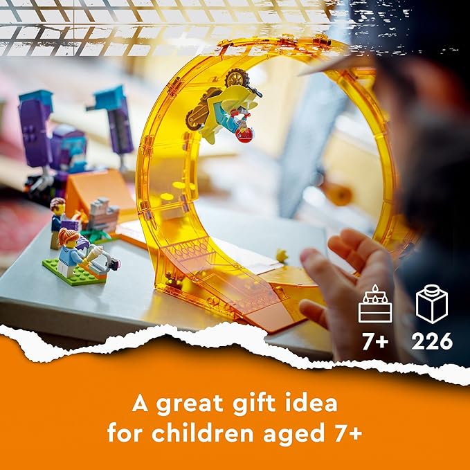 LEGO City Stuntz Smashing Chimpanzee Stunt Loop 60338 Building Toy Set for Boys Girls and Kids Ages 7+ (226 Pieces)