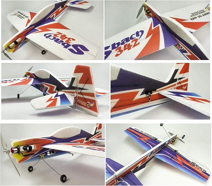 RC Foam Plane Sbach342 Aerobatic Flying Airplane 39 Unassembled 3D EPP RC Airplane Kits to Build for Adults (KIT+Motor+ESC+Servo Not Including Remote Control and Battery)