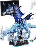 Mechanical Ice Dragon Building Set 1646 Pieces Large Fantasy Model Kit with Articulated Flapping Wings Blue Mythical Creature Decor for TV Series Fans Compatible with Major Brands