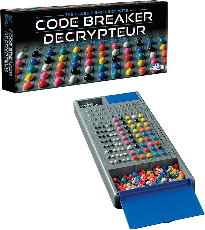 Outset Media Code Breaker - The Classic Battle of Wits Logic &amp Deduction Head-to-Head Strategy Code Creating &amp Cracking Peg Game Outset Media Ages 8+ 2 Players