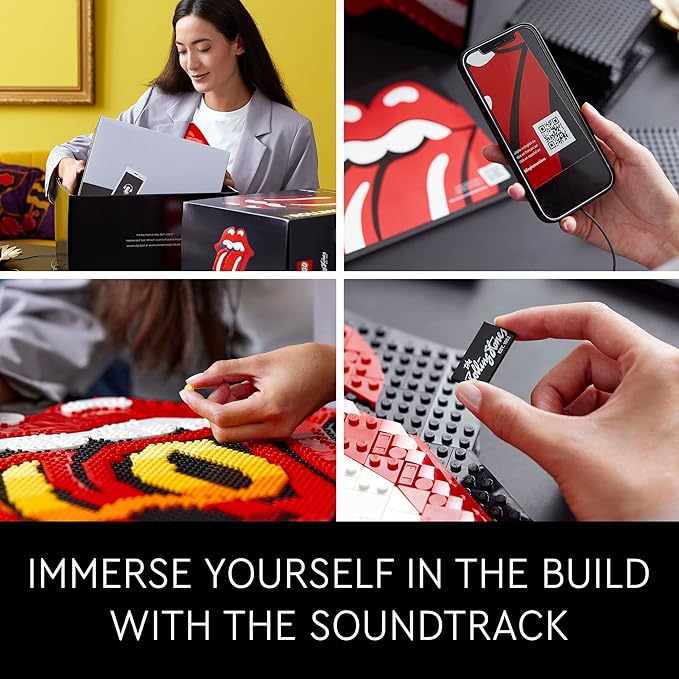 LEGO Art The Rolling Stones 31206 Logo Wall Décor Building Set for Adults Men Women Husband Wife Music Lovers DIY Home or Office 3D Decoration 60th Anniversary Collectors Set