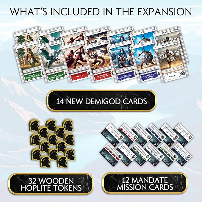 Monsters &amp Mandates Expansion for Pantheum by Archwood Games | 3 Modular Add-Ons with New Demigods Monsters &amp Mandate Missions | Strategy Expansion for Ages 12+ | 1–4 Players | 45–60 Min Play