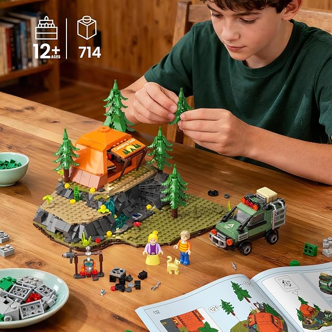 Mountain Camping Building Blocks Set - 677PCS Outdoor Adventure Scene Construction Toy with Tent Camping Car &amp Campfire Desktop Decoration for Kids &amp Adults Creative Gift for Camping Lovers