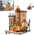 Steampunk Flying Club Lighting Building-Bricks Set - 1871 Pcs Modular Building Blocks Display Collectible Set for Adults