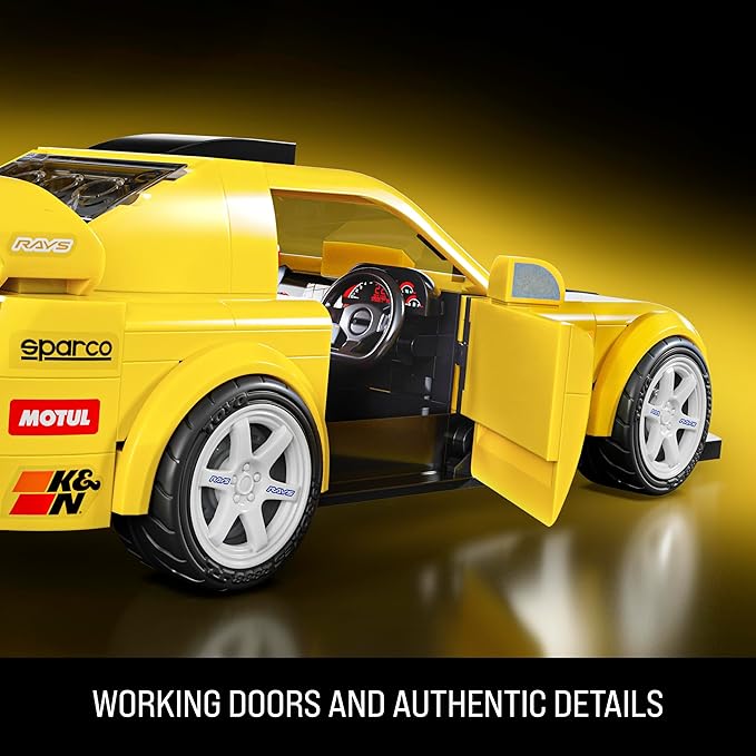 Mattel Brick Shop Hot Wheels Speed Series Building Set '07 Honda S2000 with 257 Pieces Realistic Details and Custom Decals Adult Collectors and Kids Ages 10+