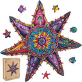 Qiuenisray Wooden Jigsaw Puzzles for Adults 500 Piece Starfish Ocean Wood Jigsaw Puzzles Wall Decor FSC Certified Royal Unique Shape Adult Puzzles Piece Creative Gift for Family Games 20.3x20.3 in