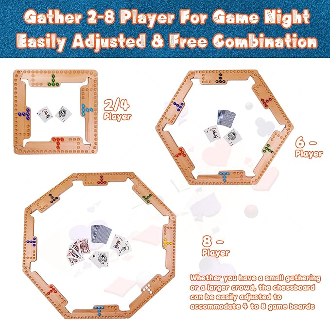 Jokers and Marbles Board GameReal Beech Wooden Marble Game for 2-8 PlayerBest Family Board Game for Game NightsHolidays and Casual Social Gatherings