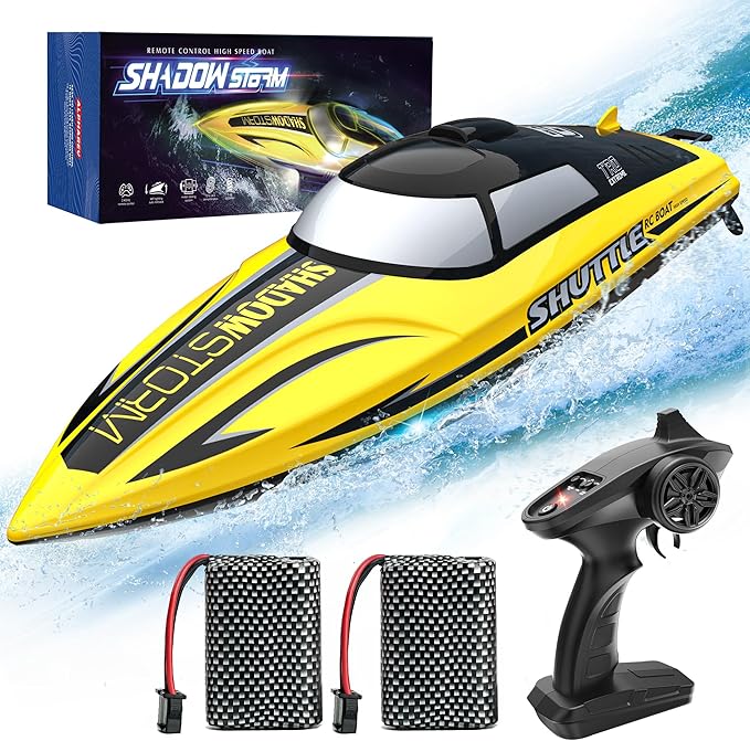 BEZGAR RC Boat - 32+ KPH Fast Remote Control Boat for Pool Lake &amp Salt Water 2.4GHz Speed Boats for Adults &amp Kids Summer Water Beach Toys Birthday Gifts for Boys &amp Girls Age 8-12 Years