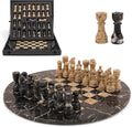 Marble Chess Set for Adults with Complementary Storage Box 15 Black &amp Coral Handmade Chess Board Game Luxury Board Games for Adults with Extra Queens