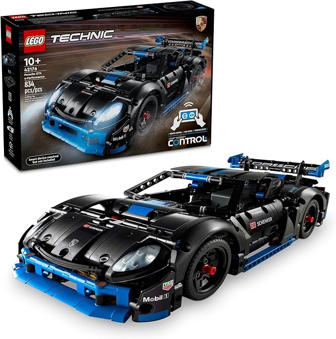 LEGO Technic Porsche GT4 e-Performance Race Car Toy Remote Control Car with Authentic Details Interactive Model Porsche Gift for Kids Ages 10 and Up Who Love Luxury Vehicles 42176