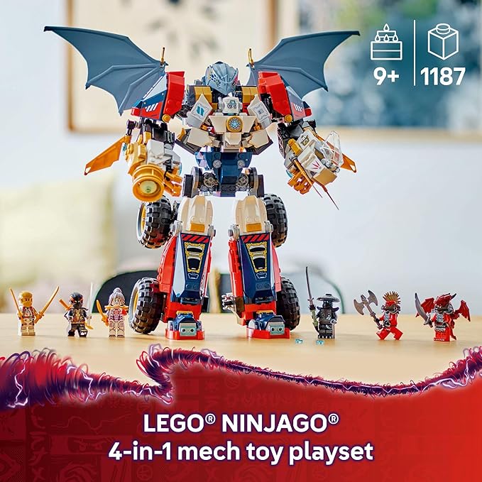 LEGO NINJAGO Zane's Ultra Combiner Mech Ninja Toy - Pretend Play 4-in-1 Building Toy Set for Kids Boys and Girls Ages 9+ - with 6 Minifigures - Gift Idea for Birthdays - 71834
