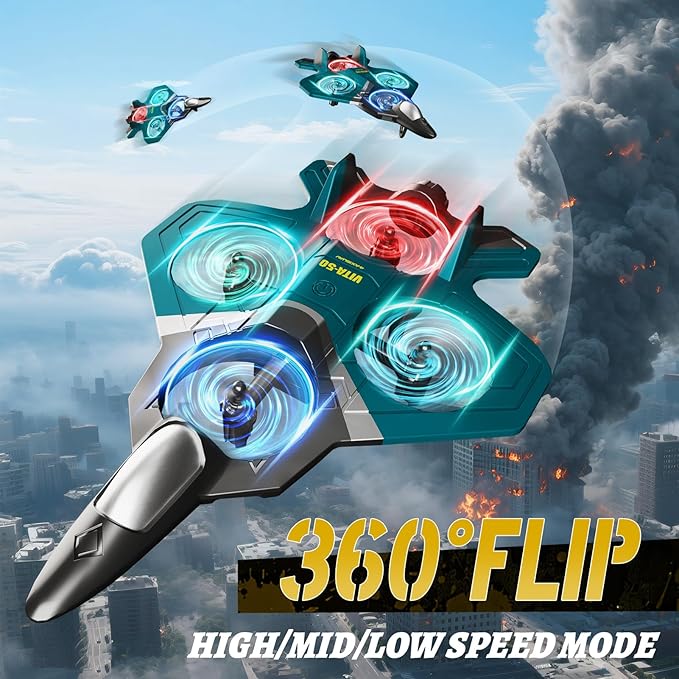 RC Planes with 3 Batteries for Kids Adults Foam Remote Control Airplane Jet Helicopter Drone Toys for Kids Adults 8-12 12-16 Remote Control Plane Airplane Toys with Led Lights