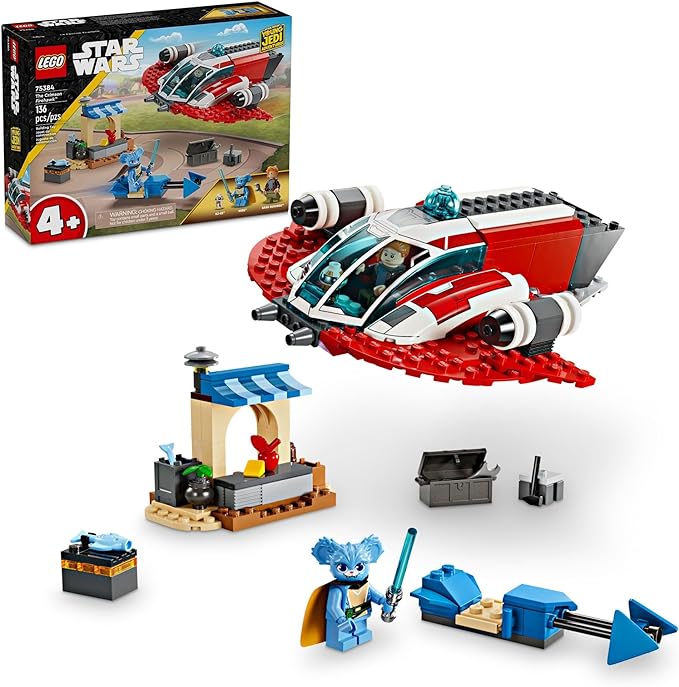 LEGO Star Wars: Young Jedi Adventures The Crimson Firehawk Kids’ Starter Set Buildable Toy Starship Speeder Bike Vehicle 3 Characters Gift Idea for Boys and Girls Aged 4 and Up 75384