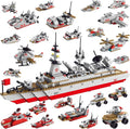 Sitodier Military Battleship Building Block Set for Kids811pcs 25 in 1 Cruiser Battle Ship Building Kit Toy for Boys Kids Ages 6-12 and 8-14 Beautiful Xmas Birthday Gift